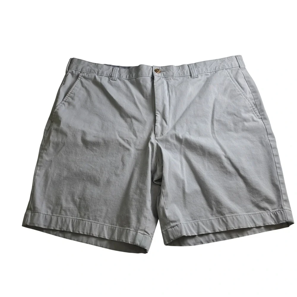 Club Room Chino Shorts Mens 40 Gray Stretch Cotton Flat Front Casual Summer